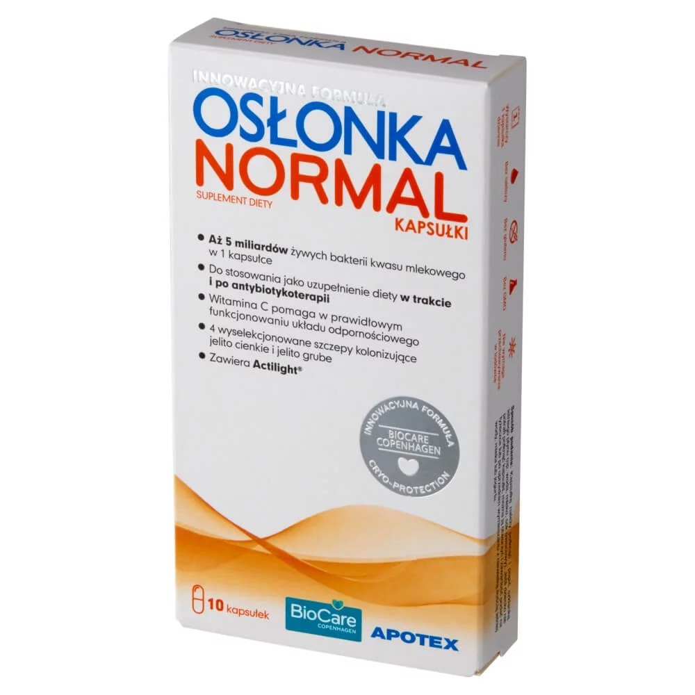 Osłonka Normal, kapsułki z synbiotykiem do stosowania podczas antybiotykoterapii, 10 szt.