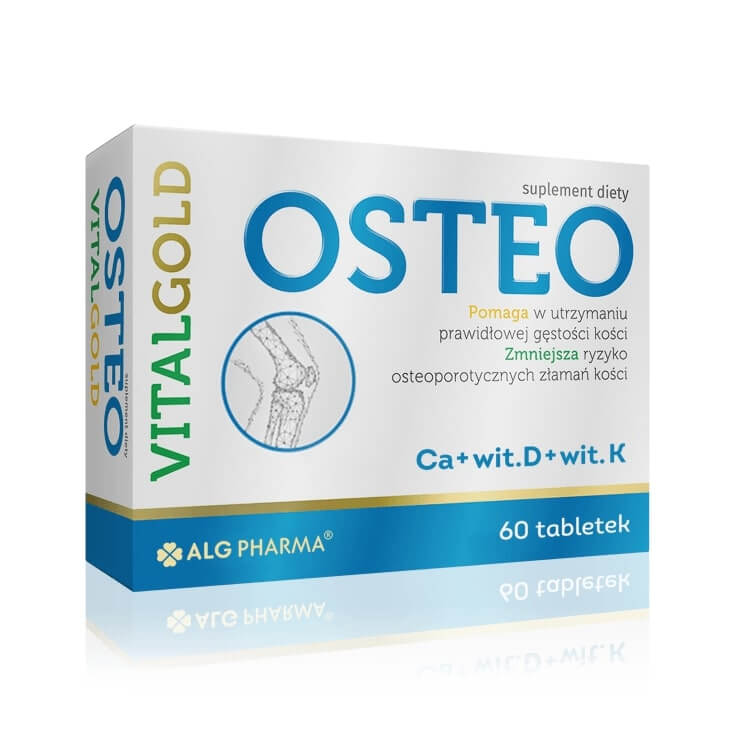 VitalGold Osteo , tabletki ze składnikami wspierającymi utrzymanie prawidłowej gęstości kości, 60 szt.