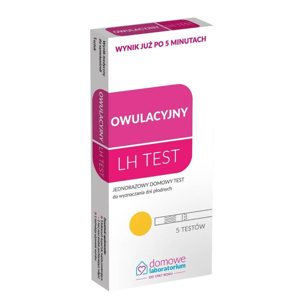 Test Owulacyjny LH  wyznaczający najdoskonalszy moment na poczęcie, 5 szt.