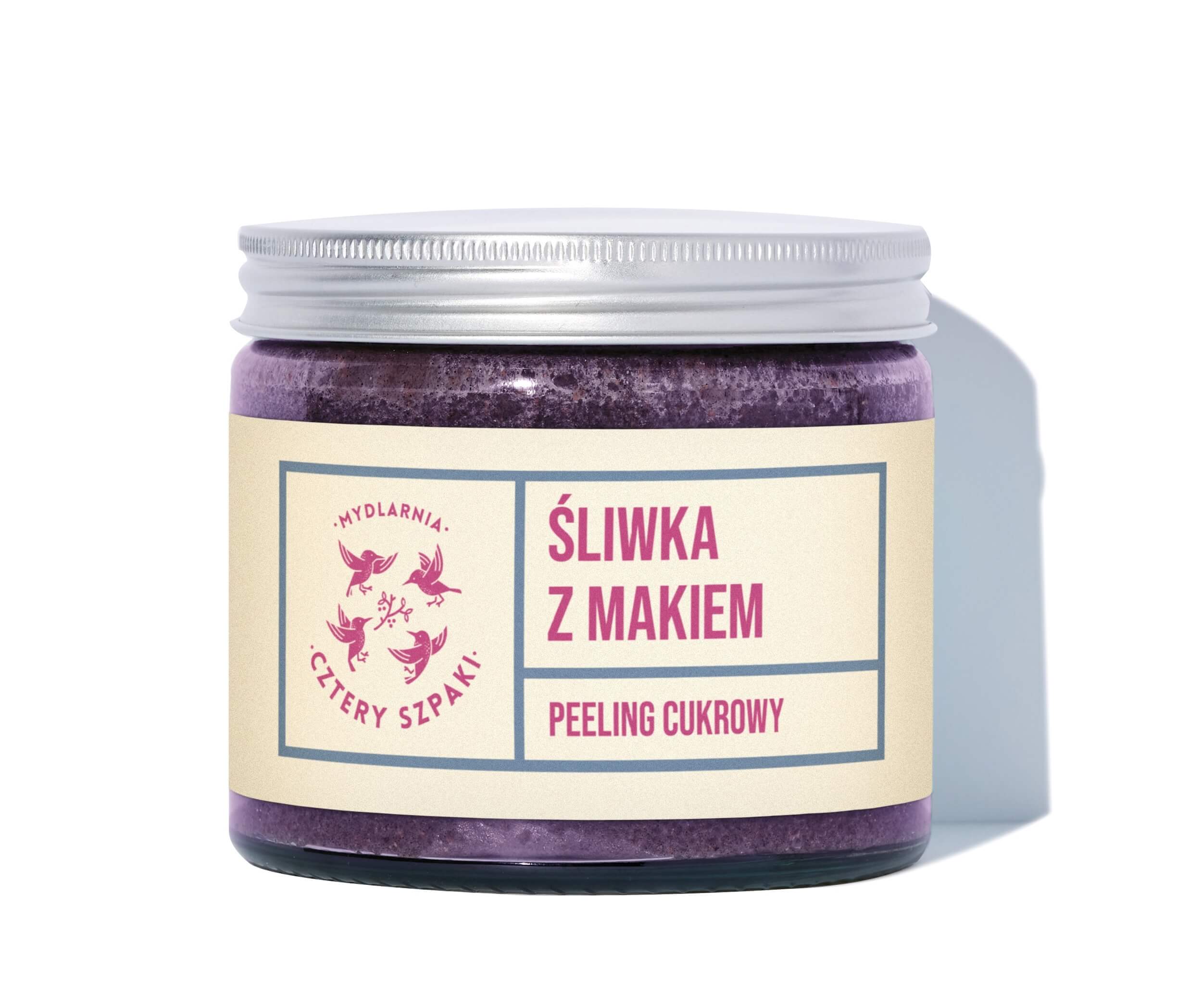 4Szpaki Peeling cukorwy, śliwka z makiem, 250 ml