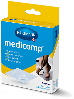 Kompresy MEDICOMP, z włókniny 7,5 x 7,5 cm, 10 szt.