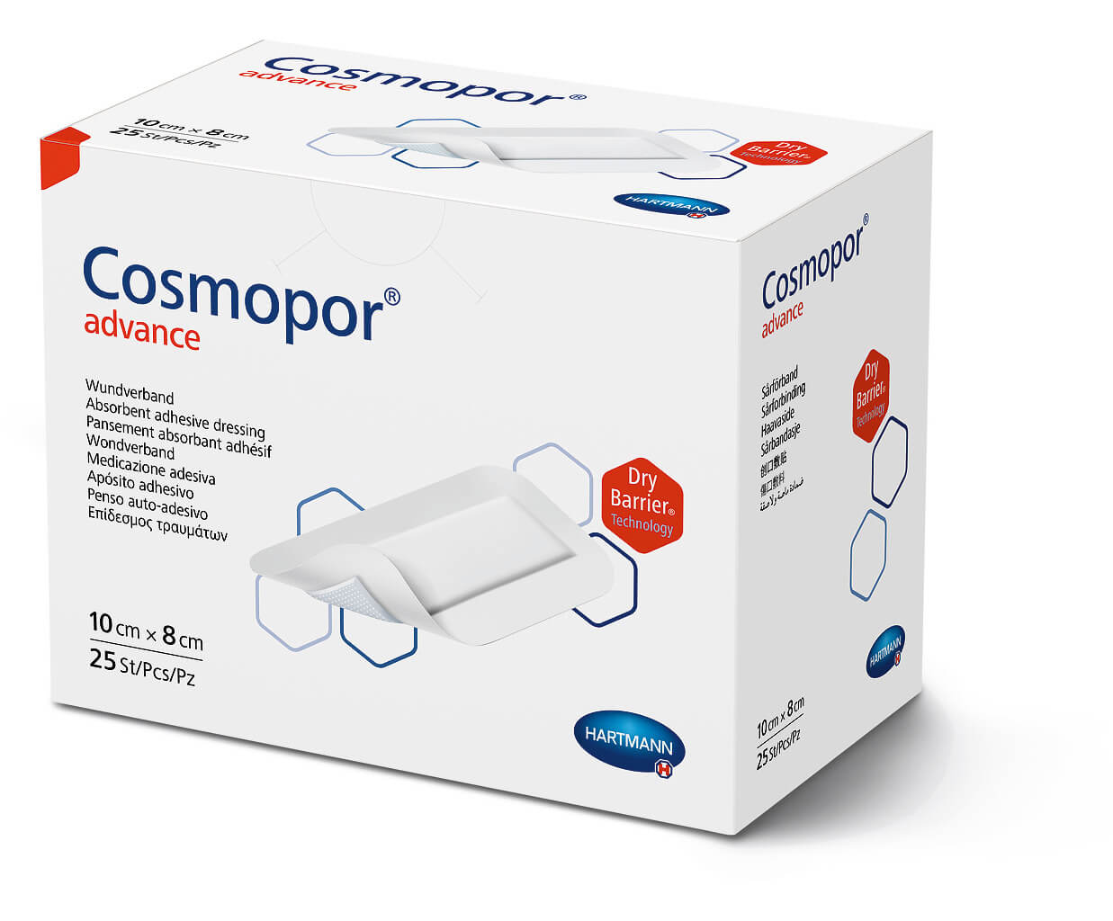 COSMOPOR ADVANCE, opatrunek jałowy 10 cm x 8 cm, 25 szt.