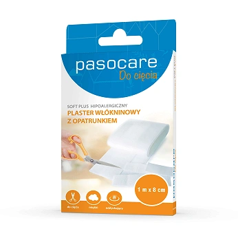 Pasocare Plastry do cięcia, z włókninowym opatrunkiem o wymiarach 1 m x 8 cm, 1 szt.
