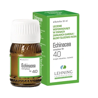 Lehning Echinacea Complexe Nr 40, krople na stany zapalne gardła i błony śluzowej nosa, 30 ml