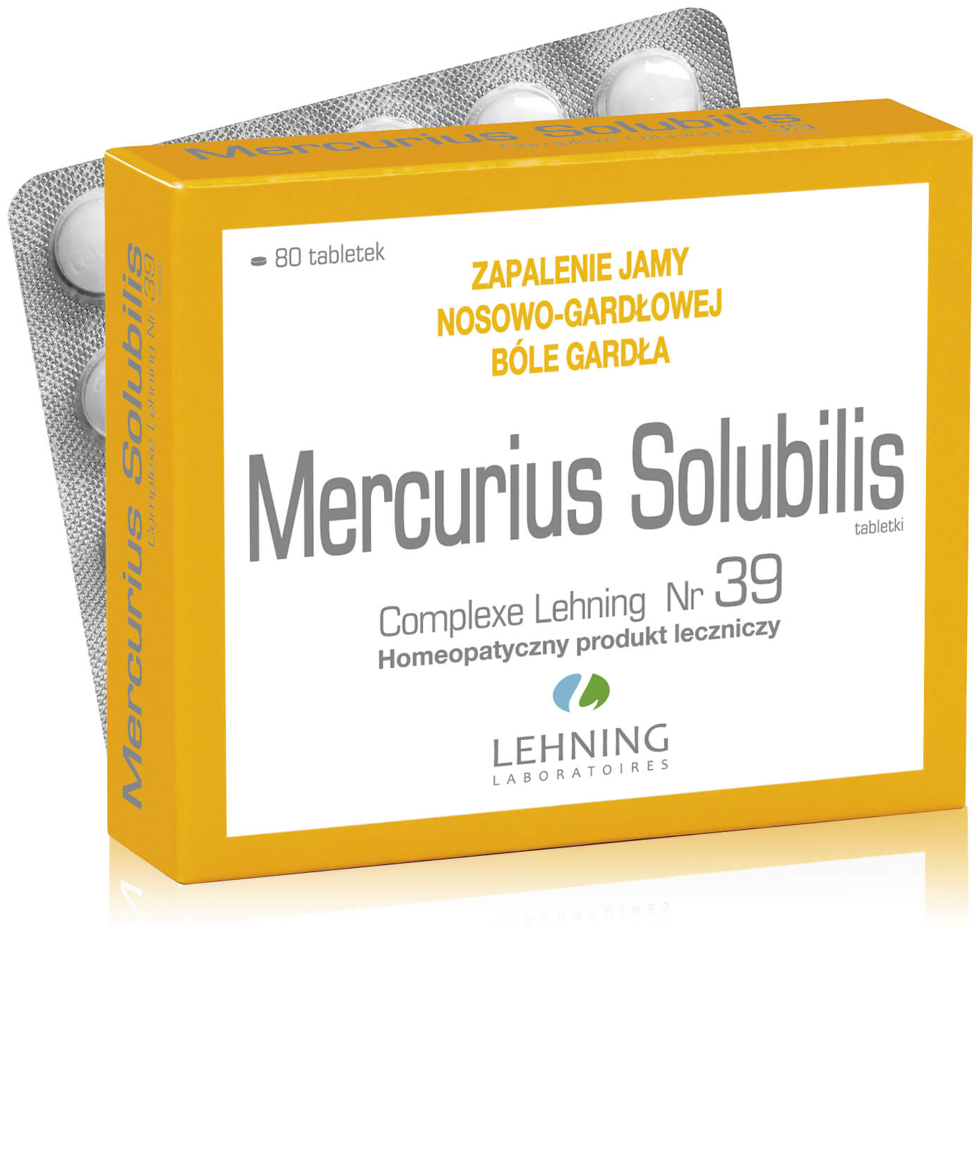 Lehning Mercurius Solubilis Complexe Nr 39, tabletki na ból gardła, 80 szt.