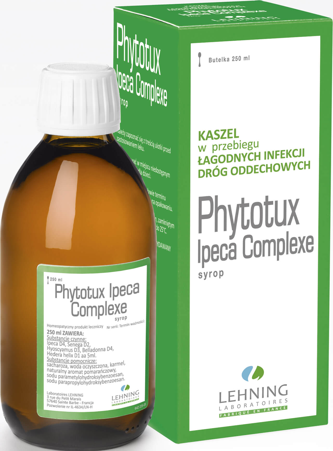Lehning Phytotux Ipeca Complexe, syrop na kaszel, 250 ml