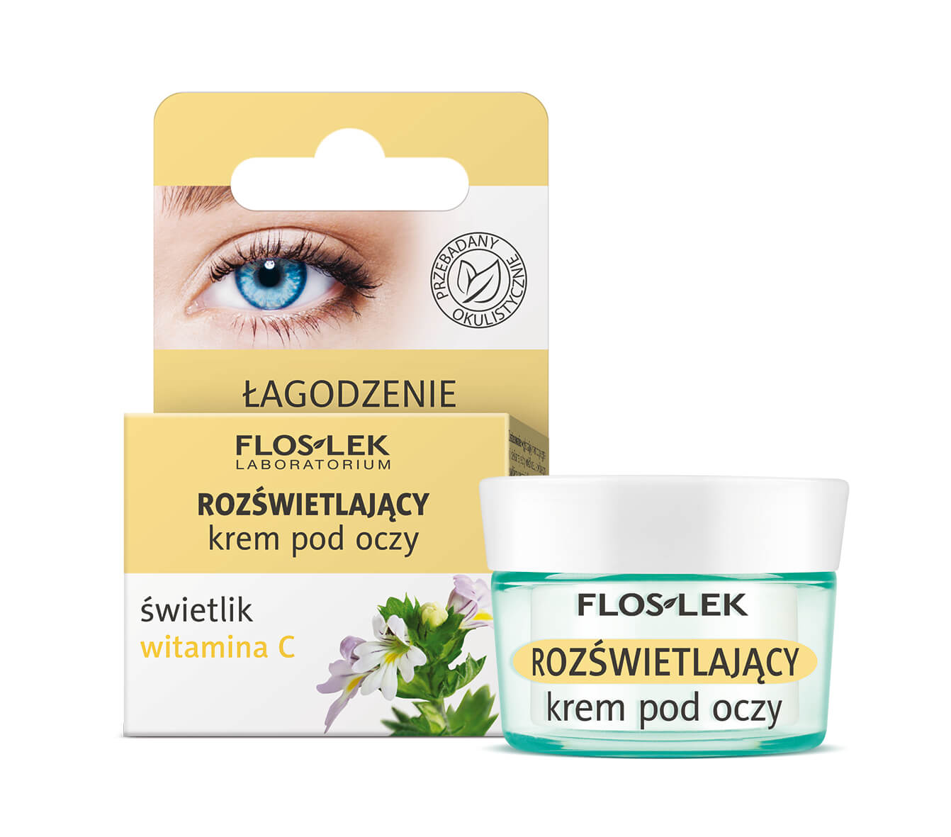 Flos-Lek Rozświetlający krem pod oczy ze świetlikiem i witaminą C, 15 ml