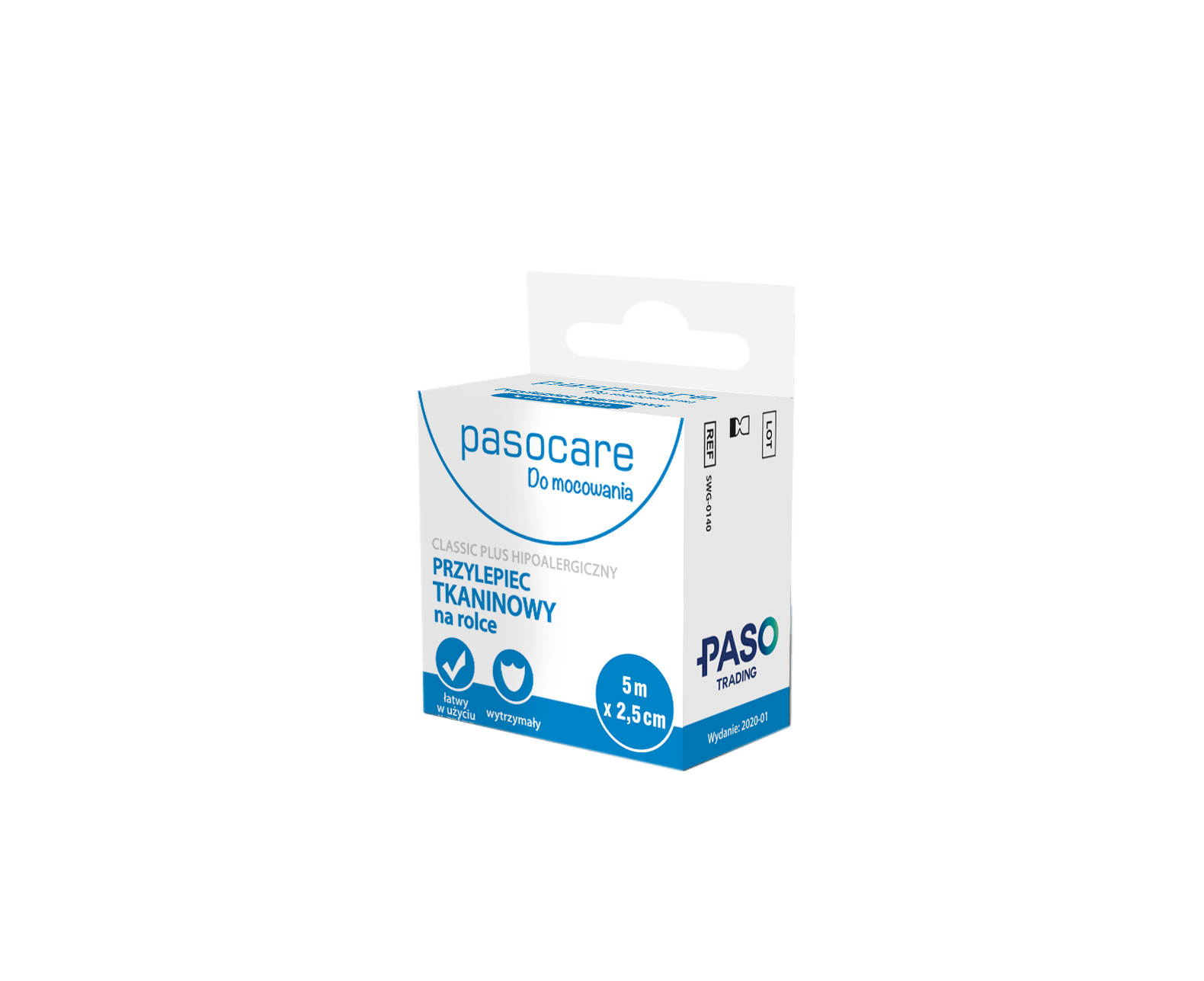 PASO Do mocowania plaster przylepiec tkaninowy na rolce, 5 m x 2,5 cm, 1 szt.