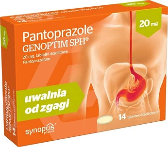 Pantoprazole Genoptim SPH , tabletki na zgagę, 14 szt.