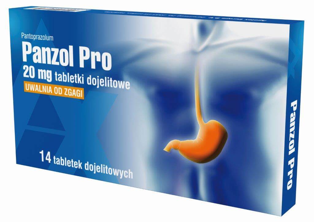 Panzol Pro, tabletki na zgagę, 14 szt.