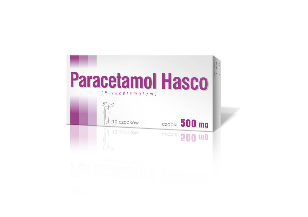 Paracetamol Hasco  czopki przeciwbólowe i przeciwgorączkowe, 10 szt. 