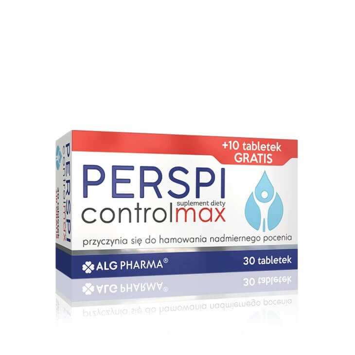 Perspicontrol Max , tabletki ze składnikami przyczyniającymi się do hamowania nadmiernego pocenia, 40 szt.