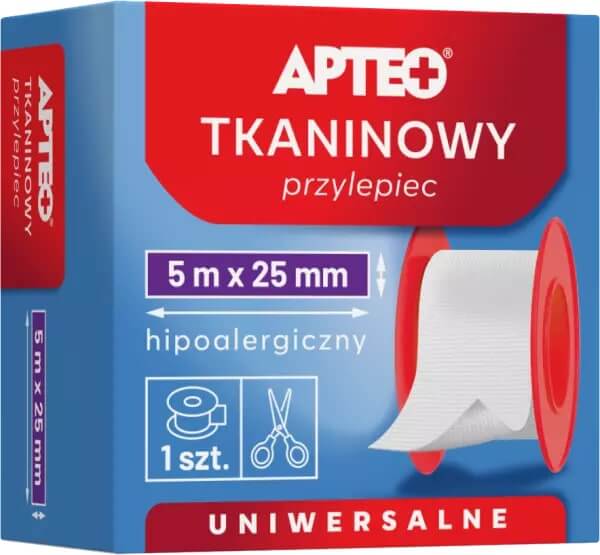 Plaster tkaninowy APTEO   5 m x 25 mm, 1 szt.