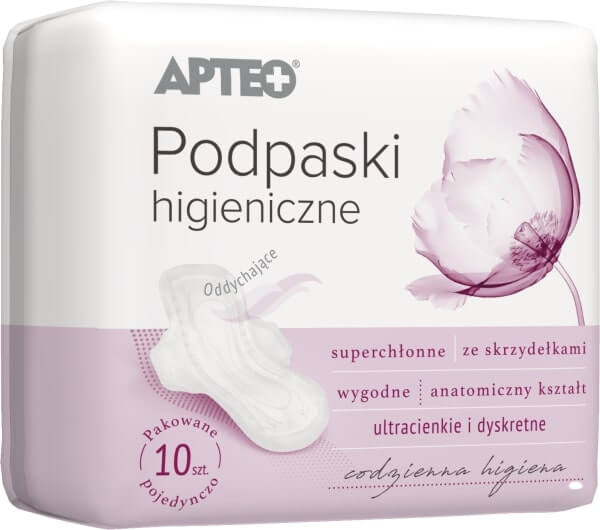 Podpaski higieniczne APTEO  ze skrzydełkami, 10 szt.