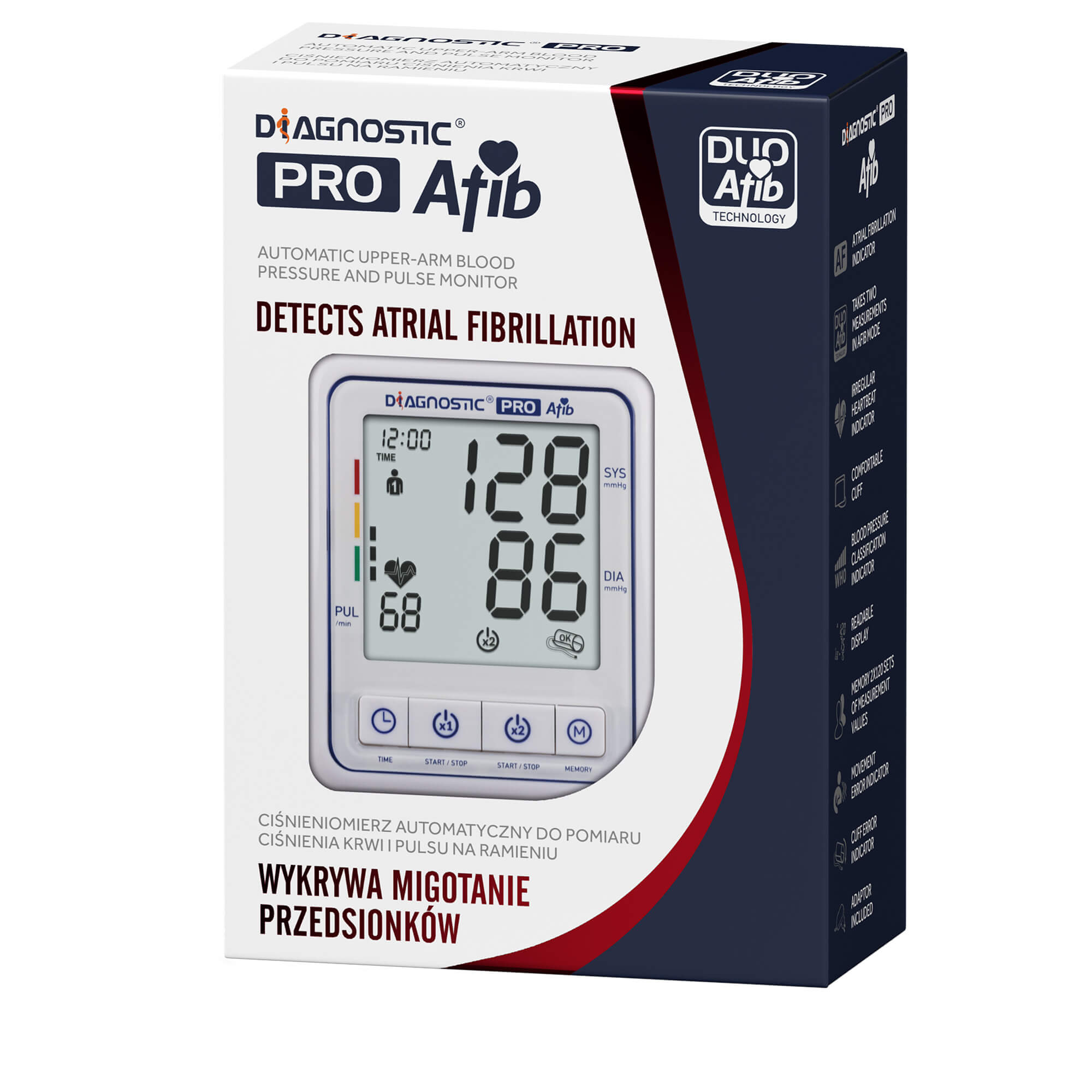 DIAGNOSTIC PRO Afib, ciśnieniomierz z zasilaczem, 1 szt.