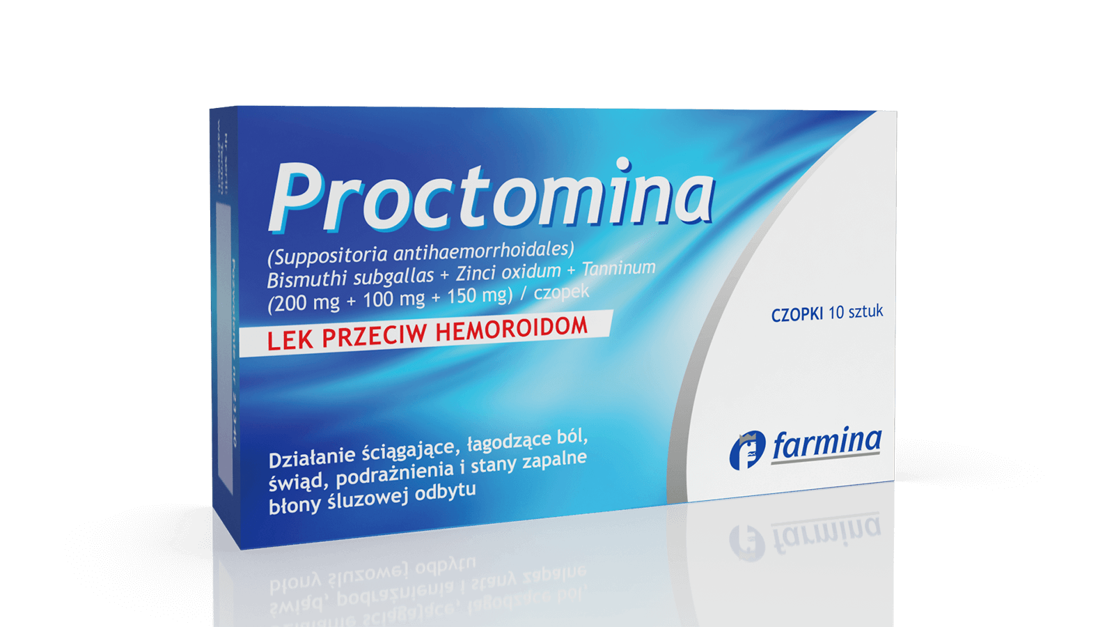 Proctomina czopki na hemoroidy, 10 szt.