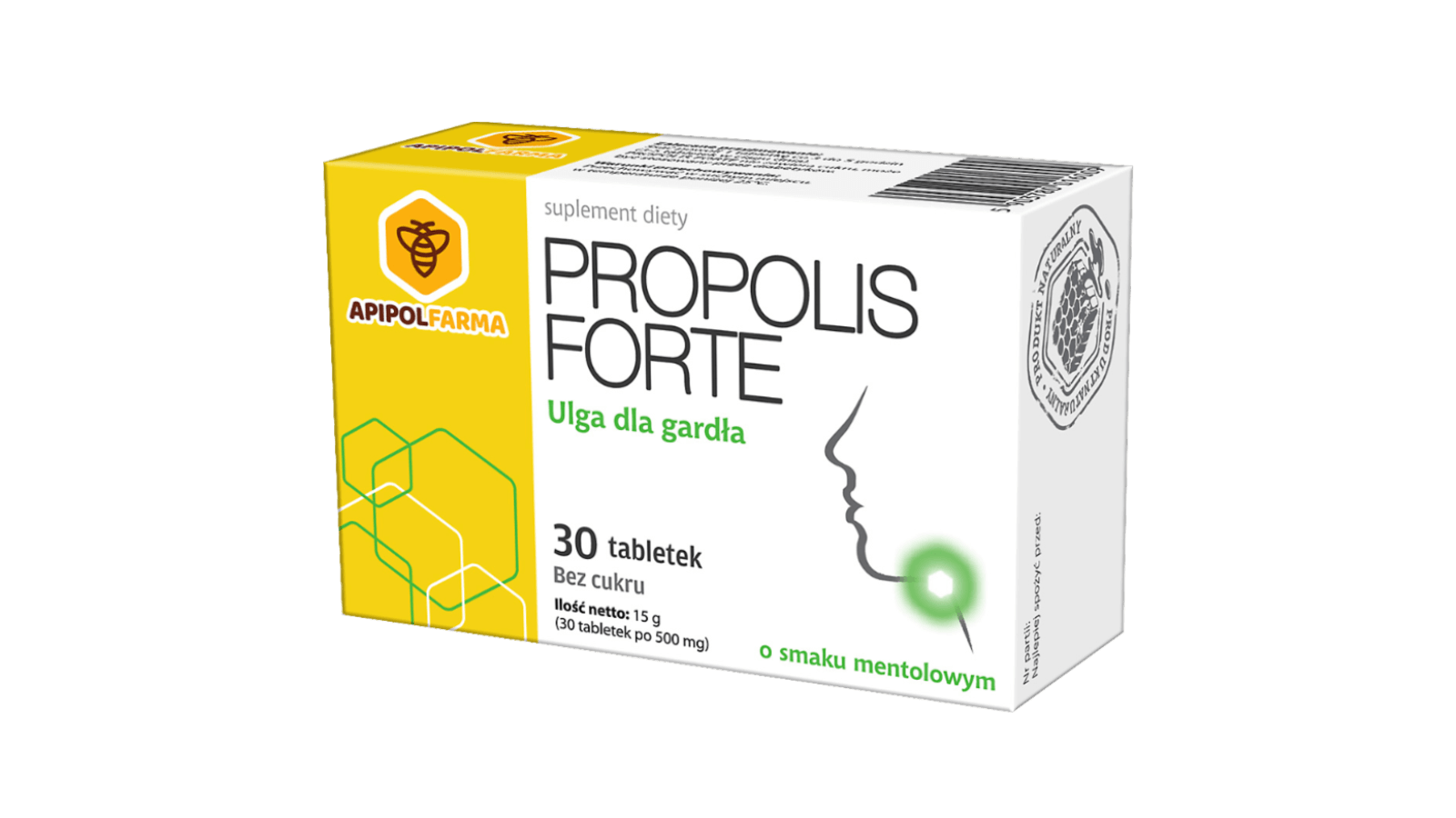 Propolis Forte  tabletki o smaku mentolowym łagodzące ból gardła, 30 szt.