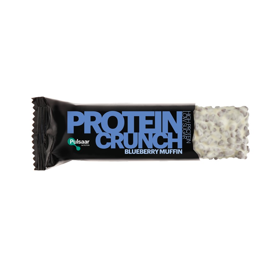 PULSAAR PROTEIN CRUNCH BLUEBERRY MUFFIN, baton proteinowy o smaku babeczki borówkowej, 1 szt.