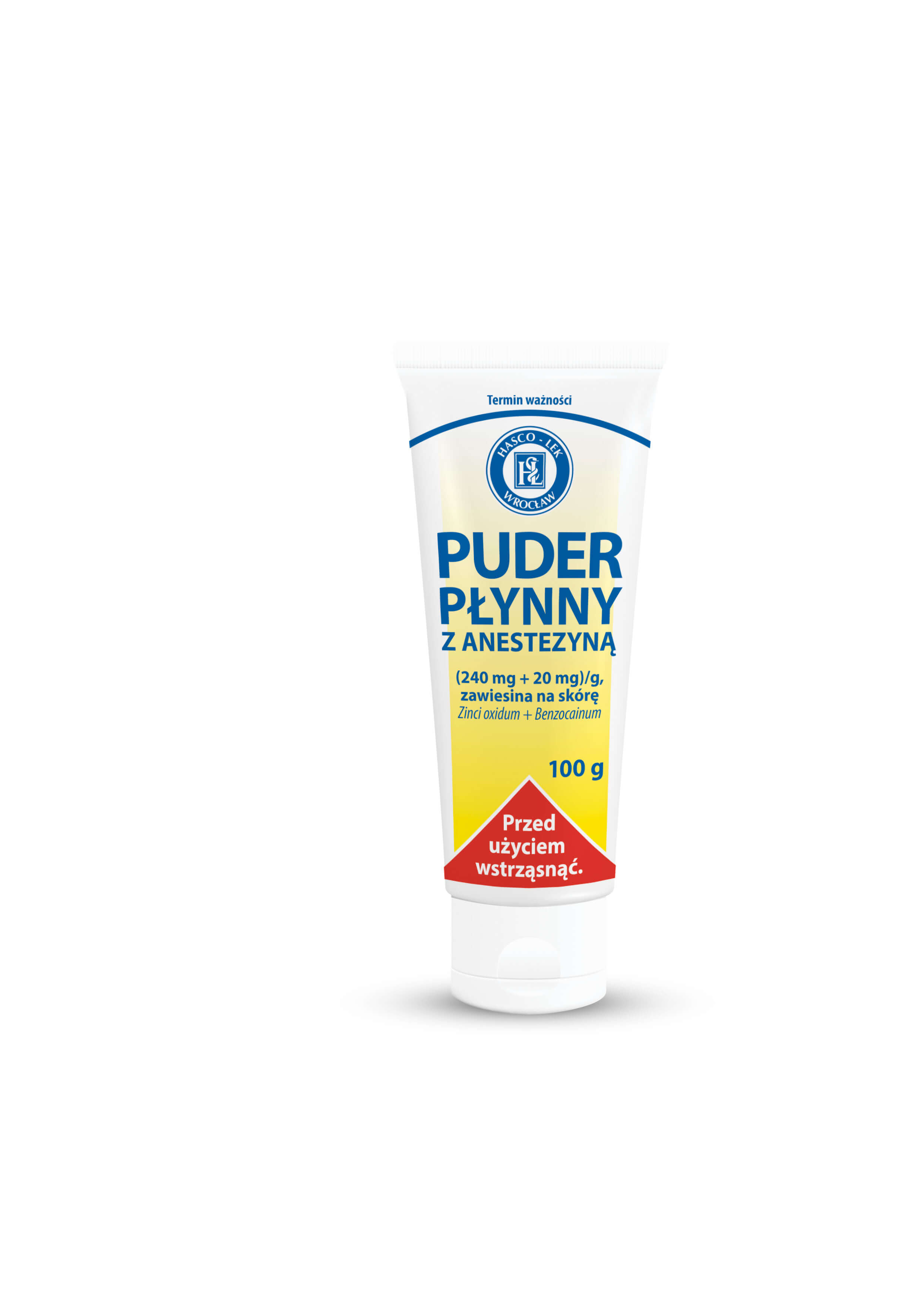  Puder płynny z anestezyną zawiesina do stosowania na skórę, 100 g