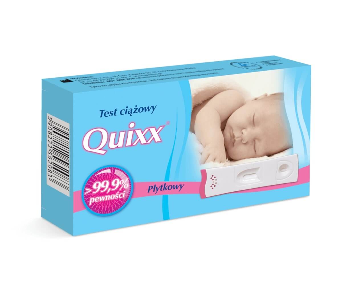 Test ciążowy QUIXX  płytkowy, 1 szt. KRÓTKA DATA 04.06.2026