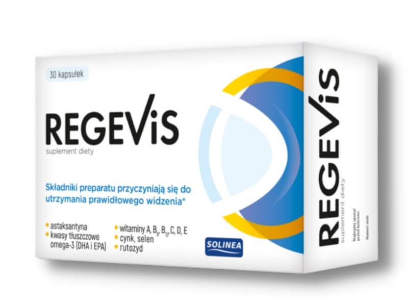 Regevis tabletki ze składnikami utrzymującymi prawidłowe widzenie, 30 szt.