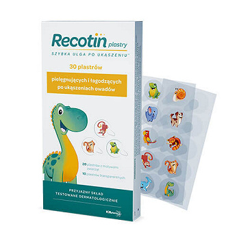 Recotin Plastry, łagodzące po ukąszeniu owadów dla dzieci, 30 szt.