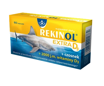 Rekinol Extra D3, kapsułki z olejem z wątroby rekina, 60 szt.