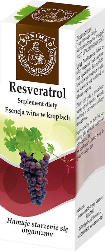Resveratrol  krople zawierające ekstrakt ze skórek winogron, 20 ml
