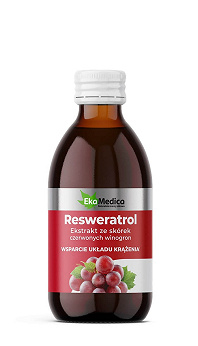 EkaMedica Resweratrol , płyn z ekstraktem ze skórek czerwonych winogron, 250 ml