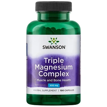 Swanson Triple Magnesium Complex 400 mg, kapsułki z magnezem, 100 szt.