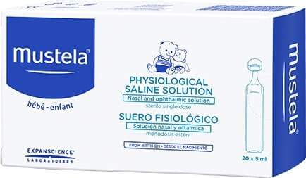 Mustela Bebe – Enfant , serum fizjologiczne w ampułkach do pielęgnacji nosa, oczu i ust, 20 szt. x 5 ml