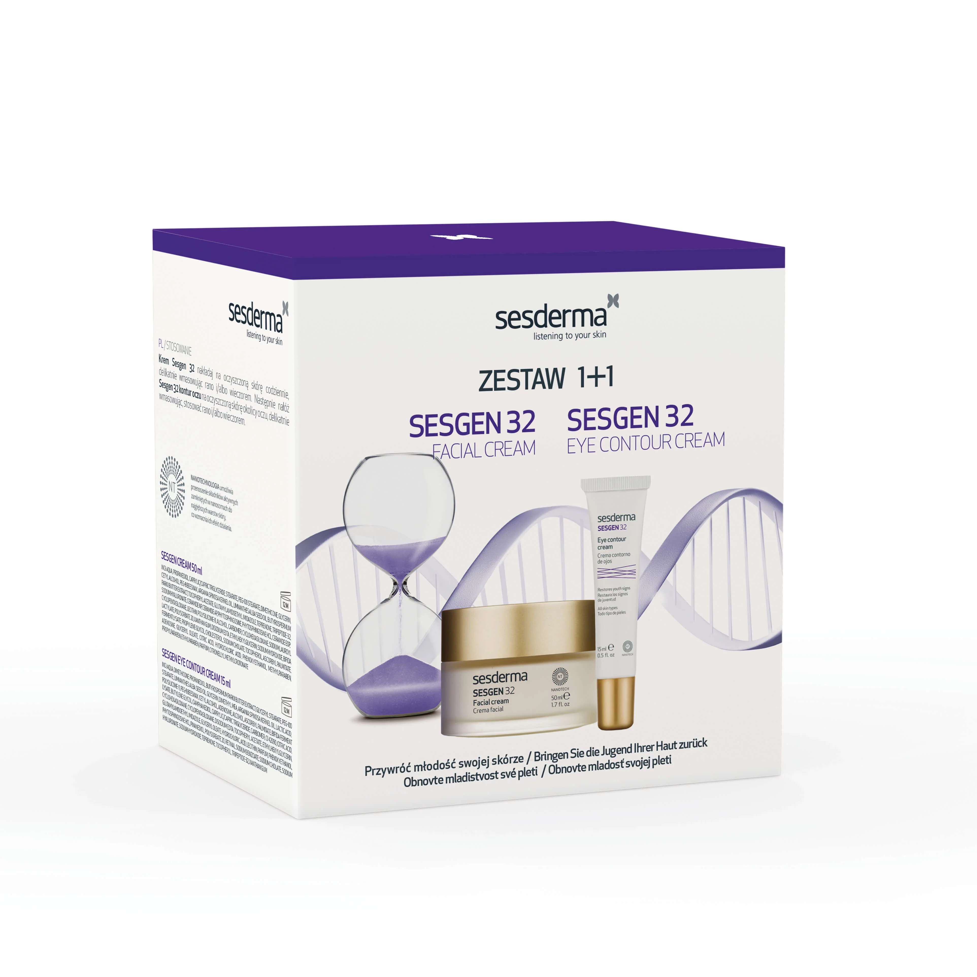 SESDERMA ZESTAW 1+1, zestaw: SESGEN 32 - krem - 50 ml + SESGEN 32 kontur oczu - 15 ml