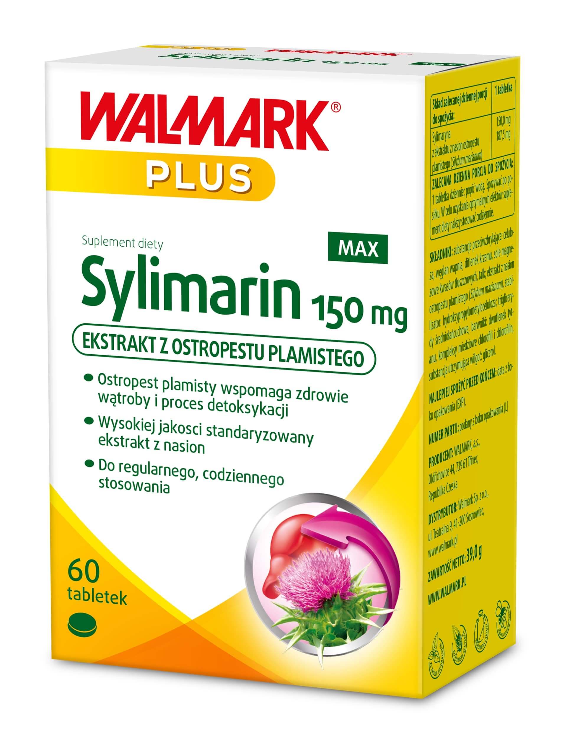 Sylimarin MAX  kapsułki z ekstraktem z ostropestu plamistego, 60 szt.