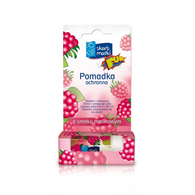 FIRMA RODZINNA MAKARCZYKOWIE Skarb Matki Pomadka, pomadka pielęgnacyjna do ust o smaku malinowym, 6,5 g