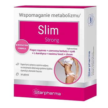 Slim Strong, tabletki ze składnikami wspomgającymi metabolizm, 30 szt.