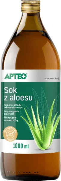 Sok z aloesu APTEO wspomagający pracę jelit, 1000 ml