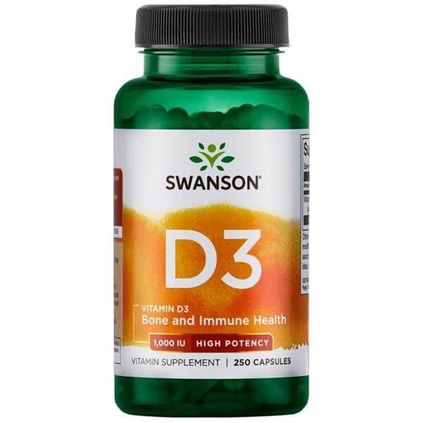 Swanson Witamina D-3 1000IU , 250 kapsułek