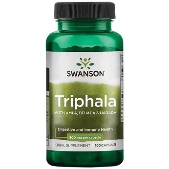 Swanson Triphala, kapsułki ze składnikami wspierającymi układ pokarmowy i odpornościowy, 100 szt