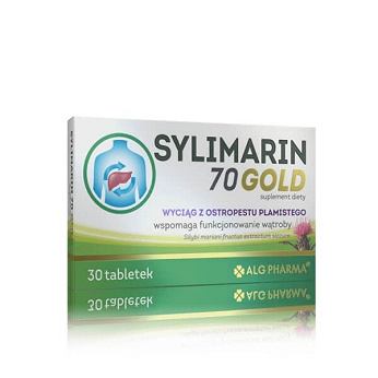 Sylimarin 70 Gold, tabletki ze składnikami wspierającymi prawidłową pracę wątroby, 30 szt.