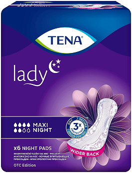 Tena Lady Maxi Night, wkładki anatomiczne na noc, 6 szt.