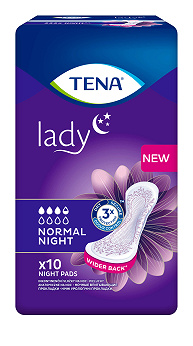 Tena Lady Normal Night , wkładki anatomiczne na noc, 10 szt.