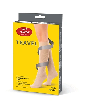 Pani Teresa Travel, skarpetki męskie uciskowe, kolor jasny beż, rozmiar L, 1 szt.
