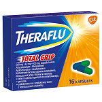 Theraflu Total Grip kapsułki na objawy przeziębienia, grypy oraz dreszcze, 16 szt.
