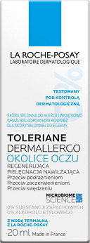 La Roche Toleriane Dermallegro Yeux, krem hipoalergiczny do pielęgnacji skóry wokół oczu, 20 ml