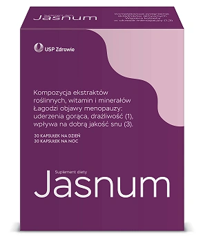 Jasnum, kapsułki dla kobiet ze składnikami łagodzącymi objawy menopauzy, 30 szt. na dzień + 30 szt. na noc