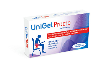UniGel Procto, czopki na gojenie ran błony śluzowej odbytu i odbytnicy, 5 szt.