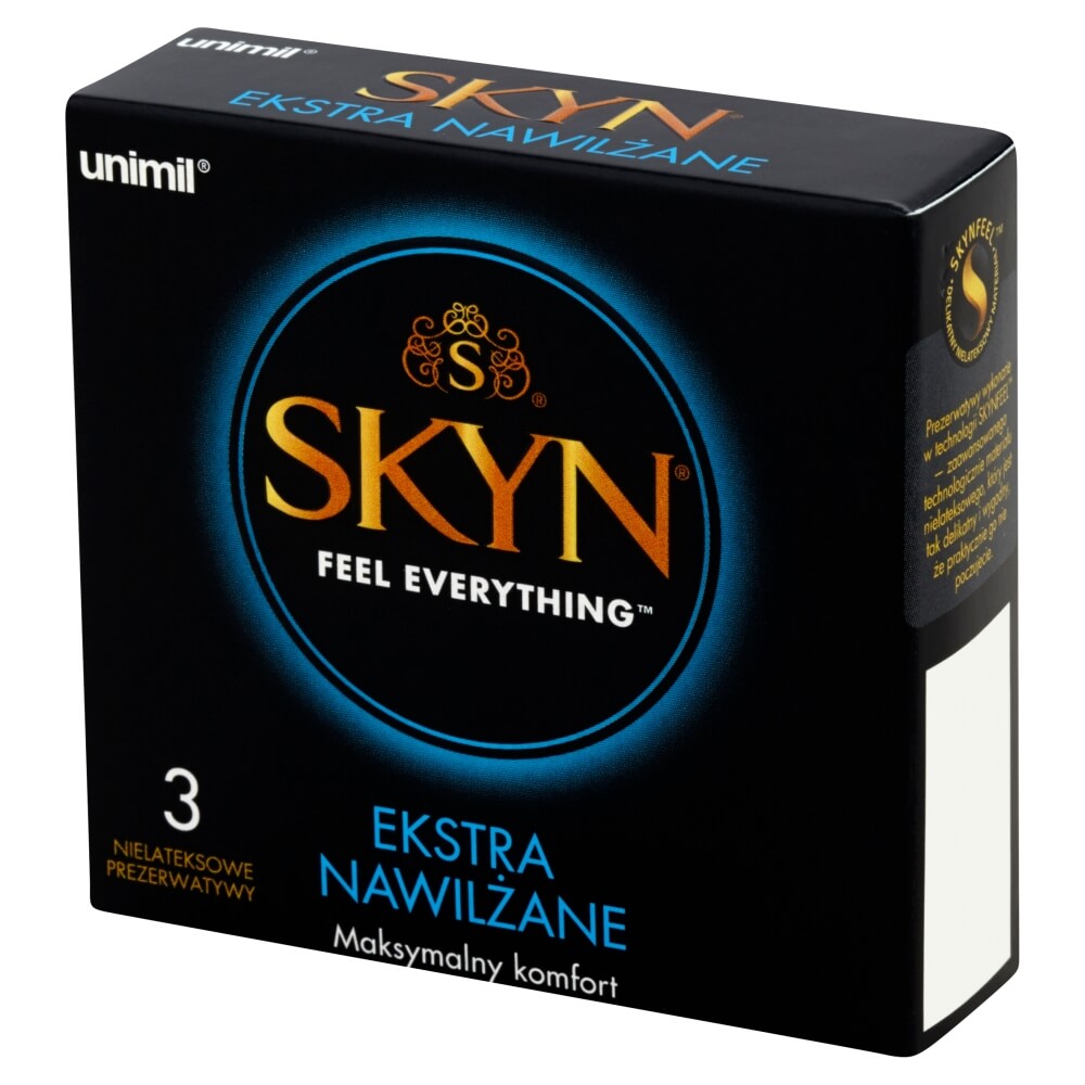 Unimil SKYN Extra Nawilżane, prezerwatywy, 3 szt.