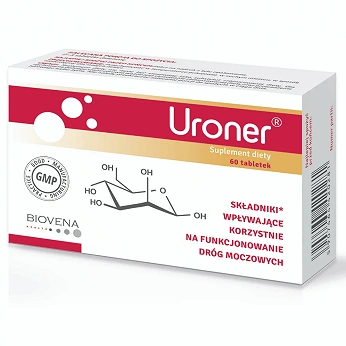 Uroner, tabletki ze składnikami wspierającymi drogi moczowe, 60 szt.