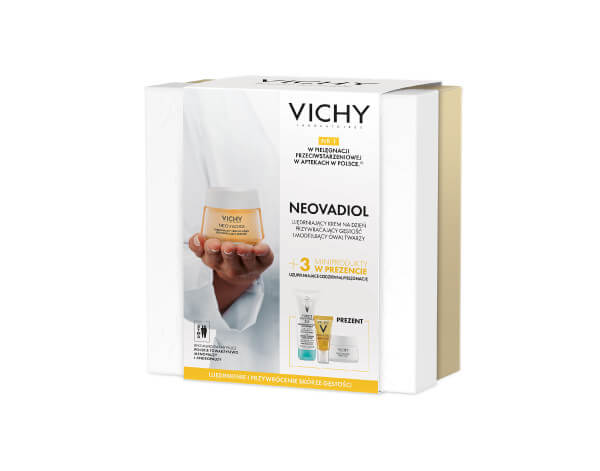 Vichy Neovadiol Peri-Menopause, zestaw: krem na dzień - 50 ml + krem na noc - 15 ml, preparat do demakijażu 3w1 - 100 ml + serum - 5 ml
