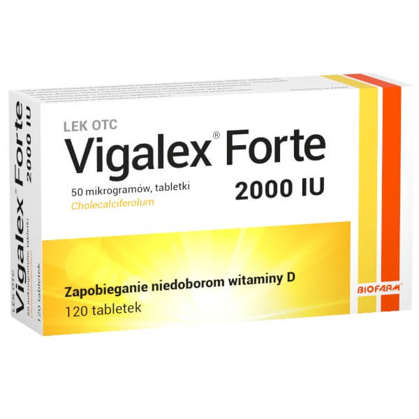 Vigalex Forte, tabletki z witaminą D3 2000 j.m., 120 szt.